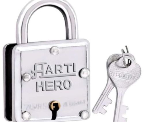 Square Iron Aarti Hero Pad Lock, For Door, Feature : Hard Structure, High Quality