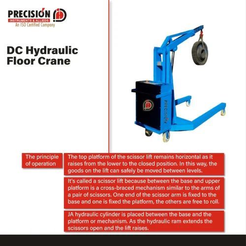 DC Hydraulic Floor Crane, For Construction, Feature : Customized Solutions, Easy To Use, Heavy Weight Lifting