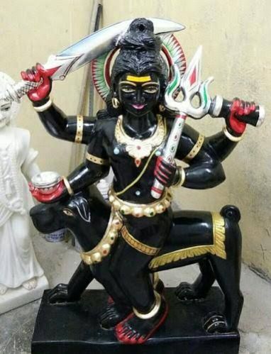 27 Inch Black Marble Kaal Bhairav Statue