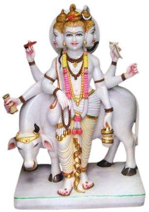 Plain Marble Dattatreya Statue, Packaging Type : Thermocol Box