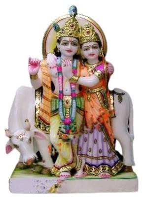 24 Inch Marble Yugal Sarkar Statue, For Shiny, Dust Resistance, Packaging Type : Thermocol Box