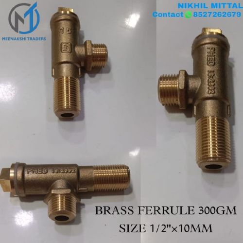 15mm X 10mm Brass Ferrule, For Gas Fitting, Oil Fitting, Water Fitting, Feature : Blow-Out-Proof, Casting Approved