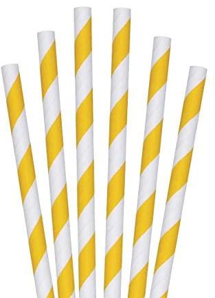 Round Printed Paper Straw, For Event Party Supplies, Length : 10 Inches, 8