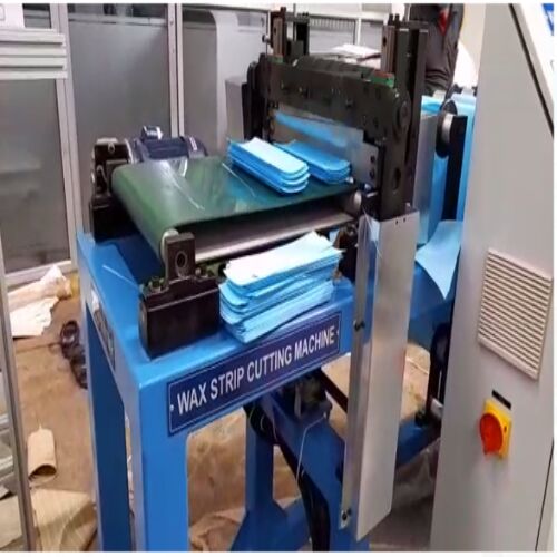 Plain Non Woven Wax Strip Cutting Machine, Color : Blue