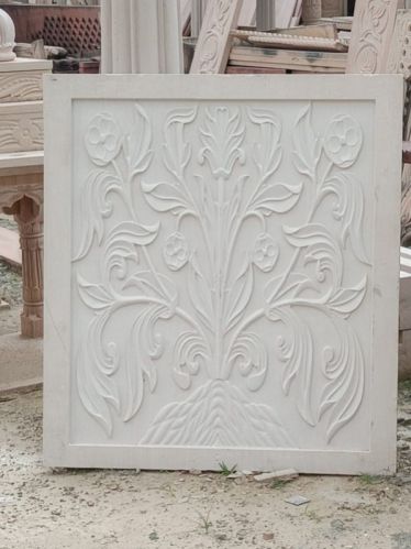 Glossy White Sandstone Carving Services