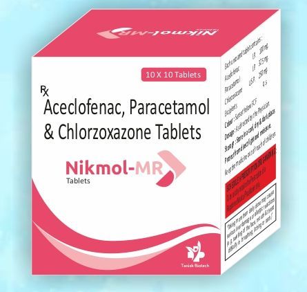 Nikmol -mr Aceclofenac Paracetamol Chlorzoxazone Tablet 100% For Hospital