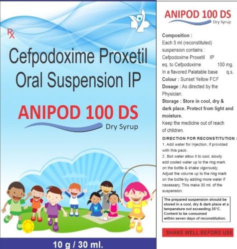 Cefpodoxime Proxetil 100 Mg Dry Syrup, Packaging Type : Bottle