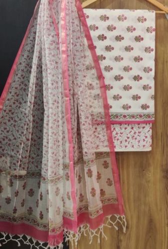 Cotton Suit With Kota Doria Dupatta