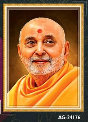 Glitter Outdoor 18x24 Pramukh Swami Maharaj Ceramic Poster Tiles