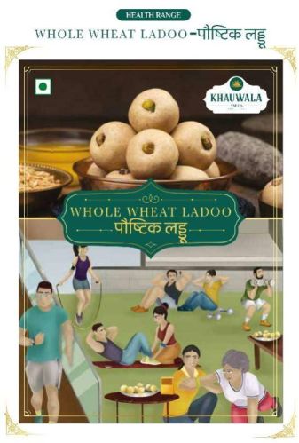 Khauwala Whole Wheat Ladoo, Packaging Size : 200gm