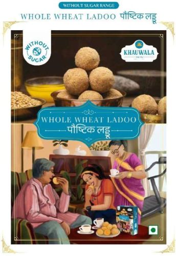 Khauwala Sugar Free Whole Wheat Ladoo, Packaging Type : Sweet Box