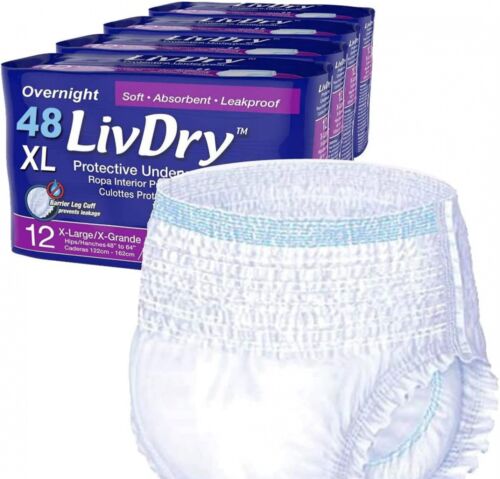 Adult XL Incontinence Underwear, Overnight X-Large (Pack Of 48)