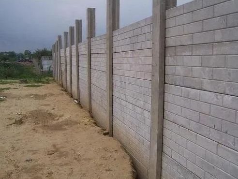 Grey Modular Fencing Concrete Compound Wall, Wall Type : Panel Build