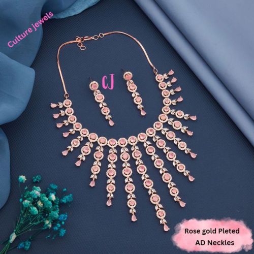 Rose Gold Pleted Ad Necklace