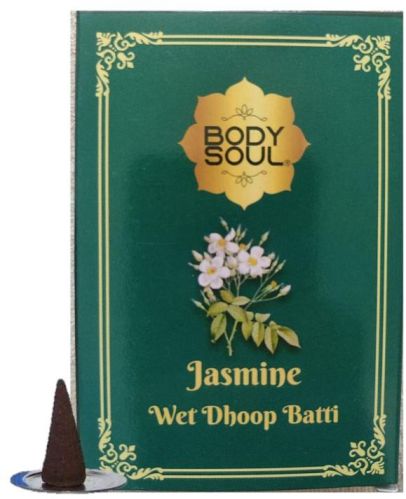 Cones Bodysoul Jasmine Premium Wet Dhoop Batti, For Fragrance, Spiritual Use, Packaging Type : Box