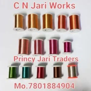 Dyed Polyester Silver Imitation Zari, Packaging Type : Reel