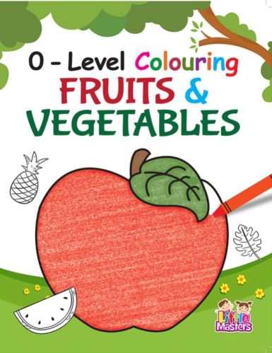 0-level Colouring Fruits Vegetables Book, Cover Material : Paper