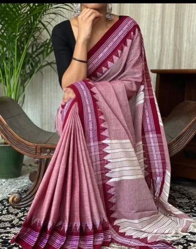 Pure Khadi Saree, For Anti-Wrinkle, Shrink-Resistant, Age Group : Adults