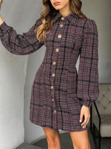 Ladies Multicolor Full Sleeve Knee Length Cotton Dress