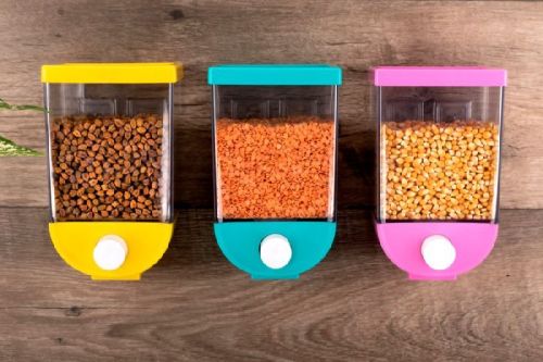 Plastic Plain Push Button Storage Box, Color : Transparent