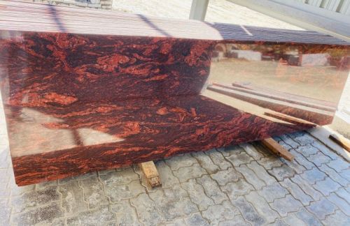 Rectangular Tiger Red Granite Slab, For Staircases, Kitchen Countertops, Overall Length : 6-9 Feet