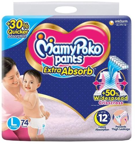 Mamypoko Pants Extra Absorb Large, 9-14 Kg,pack Of 74