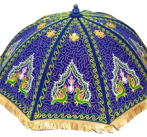 Cotton Embroidered Wedding Decorative Umbrella, Size : 30' X 84'