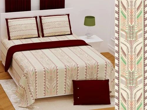 Multicolor Katha Print Handwork Bed Sheet, For Home, Hotel, Lodge, Size : Multisizes