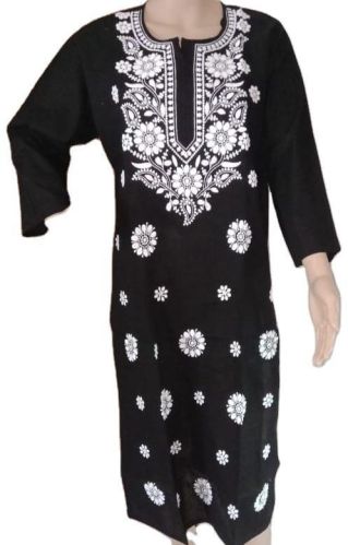 Embroidered Cotton Kurti, Size : L, S, XL