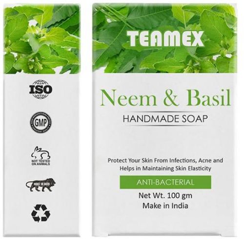 Round Teamex Neem Basil Handmade Soap