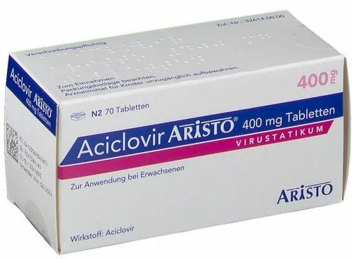 Aciclovir 400mg Tablet, Packaging Type : Strips