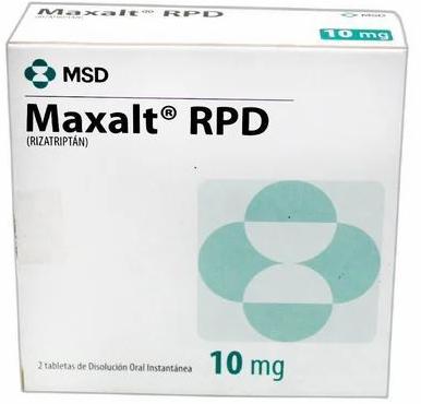 Maxalt RPD 10mg Tablet, Packaging Type : Strips