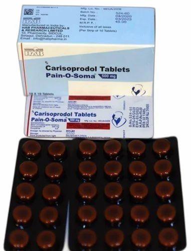 Pain O Soma 350mg Tablet, For Clinical Hospital, Composition : Carisoprodol