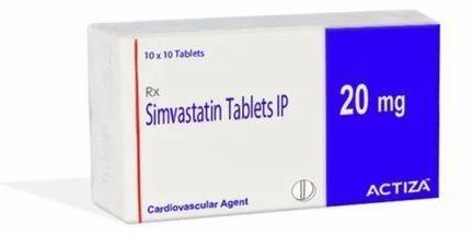 Simvastatin 20mg Tablet, Packaging Type : Box