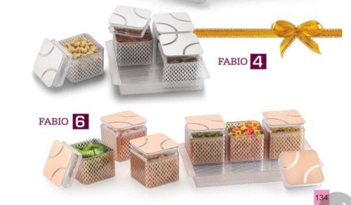 Fabio Dry Fruit Multipurpose Container Set, Feature : Attractive Packaging, Fine Finishing