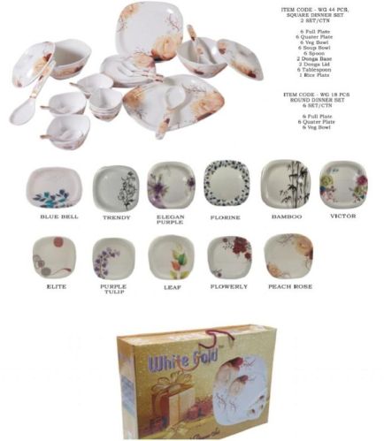 Melamine Dinner Set Of 44 Pcs, For Home, Shape : Round