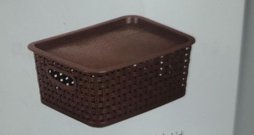 Plastic Storage Basket With Lid, For Clothing, Feature : Good Strength, Long Life