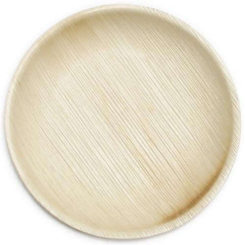 Brown Plain Polished Round Areca Leaf Plates, For Serving Food, Size : Standard