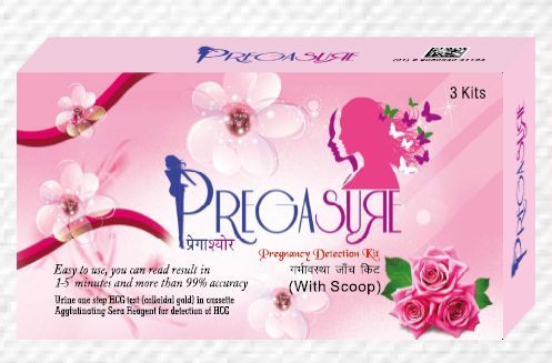 Prega Sure Pregnancy Detection Kit, For Clinical, Home Purpose, Feature : High Accuracy