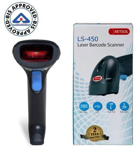 Retsol LS 450 Laser Barcode Scanner, Connectivity Type : Wired(Corded)