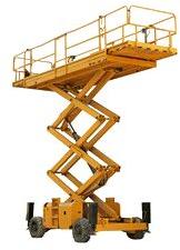 Polished Metal Scissor Lift Platforms, Color : Yellow