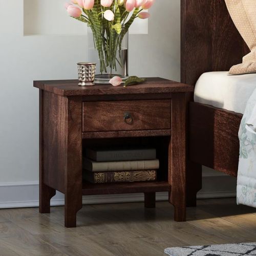 Athena Solid Wood Bedside Table