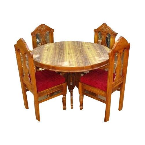 Wooden Dining Table Set, For Home, Specialities : Scratch Proof, Perfect Shape, Fine Finishing