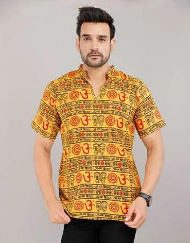 Om Printed Kurta, Occasion : Festive Wear
