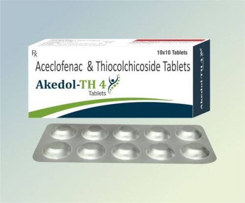 AKEDOL-TH 4 Aceclofenac and Thiocolchicoside Tablet, For Hospital, Grade : Medicine Grade