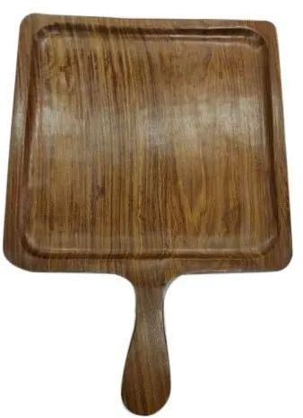 Handcrafted Square Wooden Platter, For Kitchen Use, Size : 25x35.3x1.7 Cm