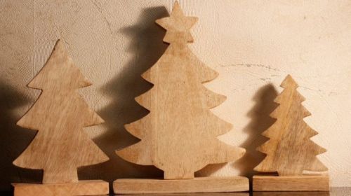 Set Of 3 Wooden Christmas Tree, For Decoration, Feature : Attractive Look