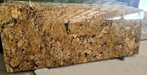 Rectangular Polished Alaska Gold Granite Slab, For Flooring, Countertops, Specialities : Fine Finishing