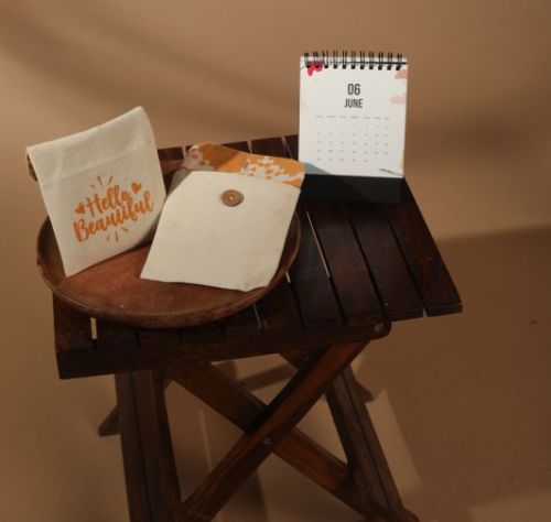 Plain Cotton Canvas Hello Beautiful Pouch, For Office Use, Travel Use, Size : 4x4”