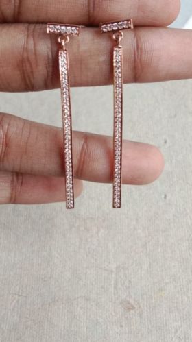 Rose Gold 925 Sterling Silver Dainty Fancy Earring